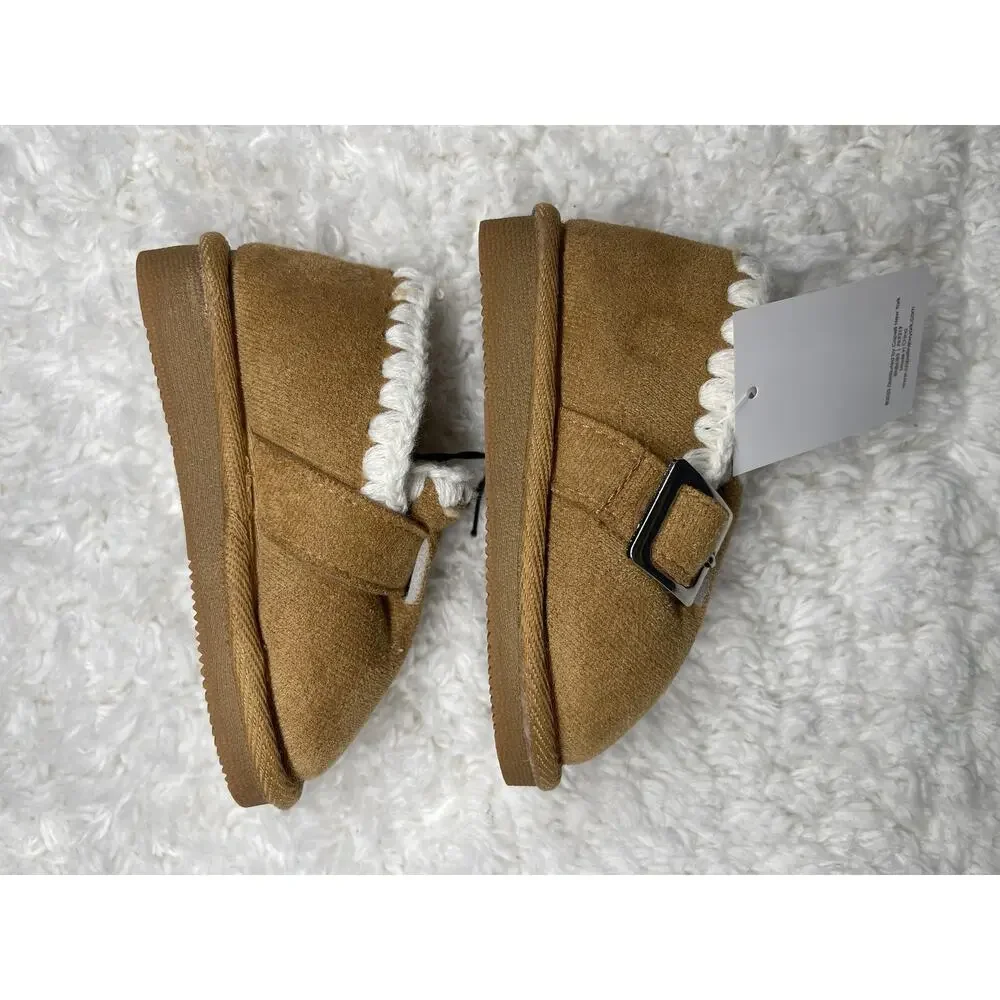 Capelli New York Shearling Ankle Boot Shoe Baby Size 4/5 Brown Faux Suede Buckle